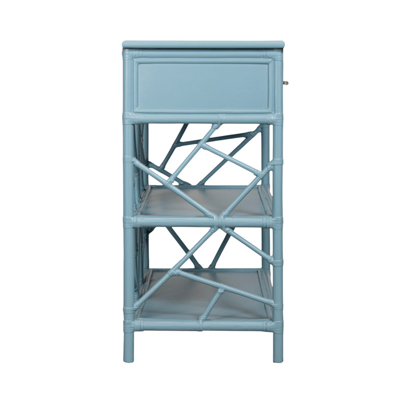 End Table with Storage, Pool Blue
