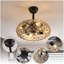 Ventilateur de plafond en corde de chanvre 19 po avec 4 ampoules, intensité variable, 7 pales, moteur à courant continu réversible.