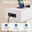 Console mince de style campagnard de 140 cm avec alimentation intégrée (prises et ports USB), éclairage DEL à détecteur de mouvement, étagère de rangement à 2 niveaux, table d'entrée/derrière le canapé-134703520