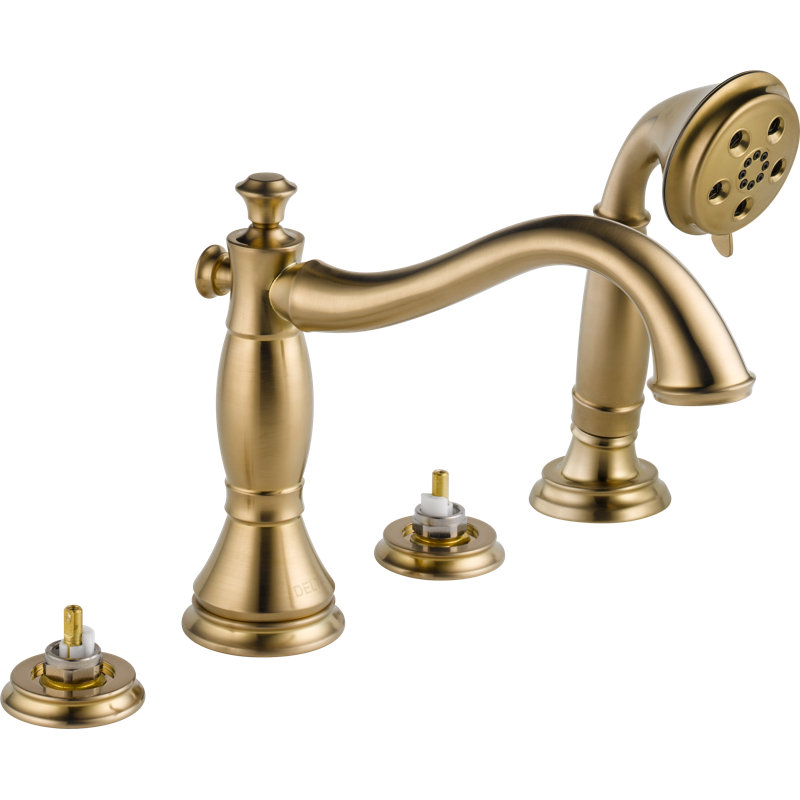 Cassidy Deck Mounted Roman Tub Faucet Trim with Diverter, Champagne Bronze