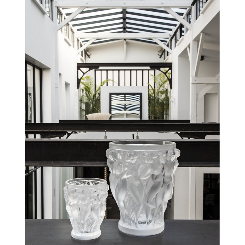 Bacchantes Handmade Crystal Table Vase, 5.75" H x 4.84" W x 4.84" D, Clear