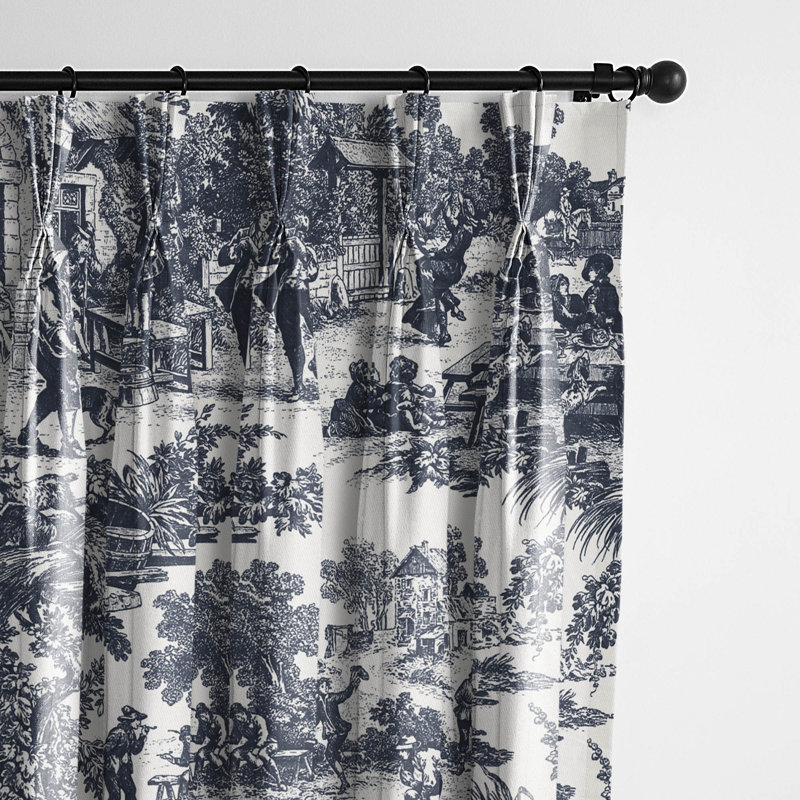 Paire de rideaux Au Village Toile, Denim, L 20 po x L 108 po