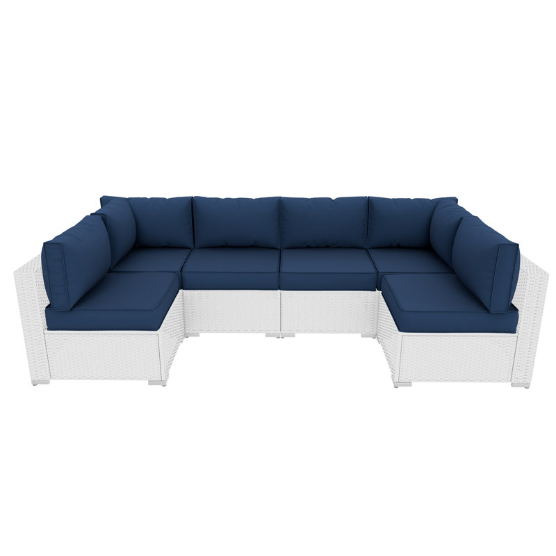 14 Piece Outdoor Sectional Cushions,Water-Resistant Patio Funiture Sectional Cushion Fits 6-seat Rattan Conversation Set Sofa Seat / Back Cushion (Including 4" High Density Foam )