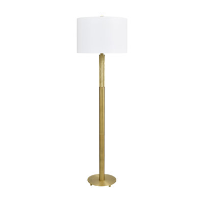 62.5" Metal Floor Lamp With White Shade