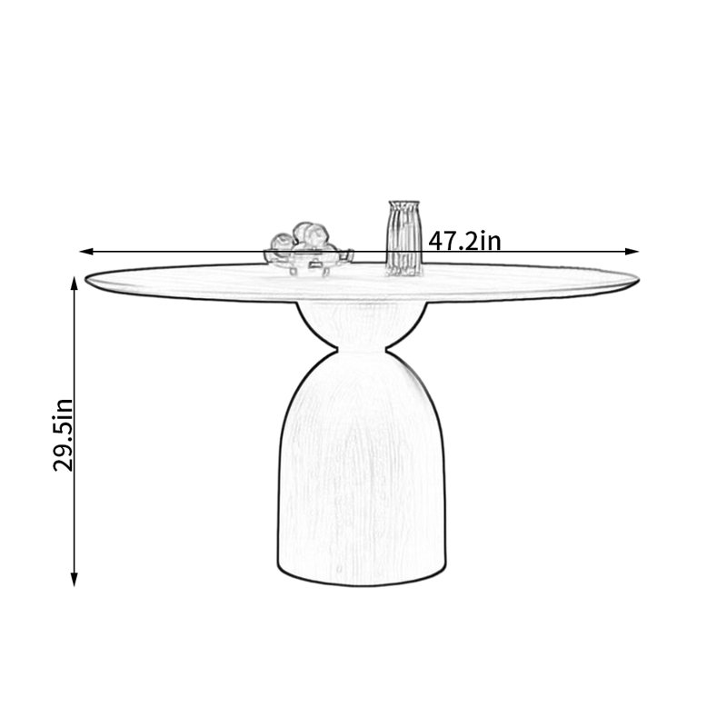 Table de salle à manger Stipe, Brown, 29.5" H x 47.2" L x 47.2" W