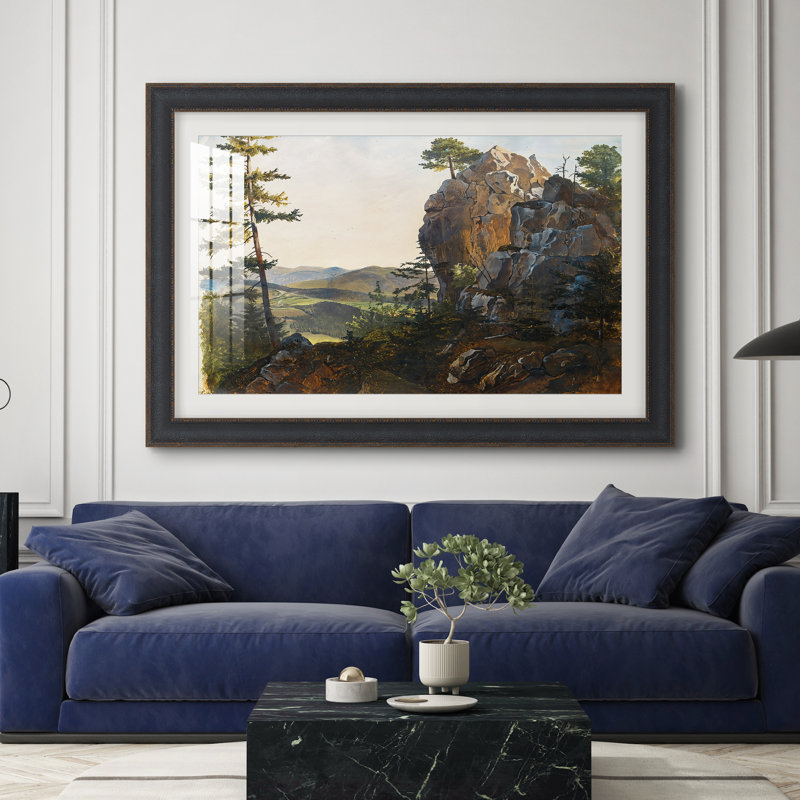 Paysage avec les Balbersteine ​​près de Miesenbach, 1839 - Friedrich Gauermann - Estampe encadrée sur mesure