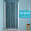 Sophisticated 34"W X 72"H Fold Frameless Shower Door With Tempered Glass-111795385