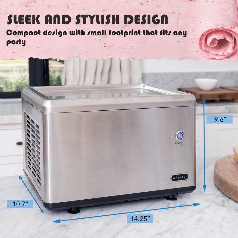 Whynter Stainless Steel Portable Instant Ice Cream Maker with Compressor