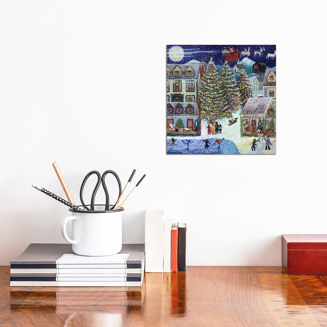 Santa Christmas Village by Cheryl Bartley - Print on Canvas