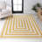 Isibeal Modern Classic Mitre Stripe Yellow/Ivory Rug-1191494470