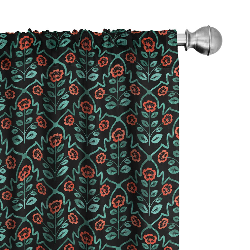Floral Semi-Sheer Rod Pocket Curtain Panels, 28" x 84"