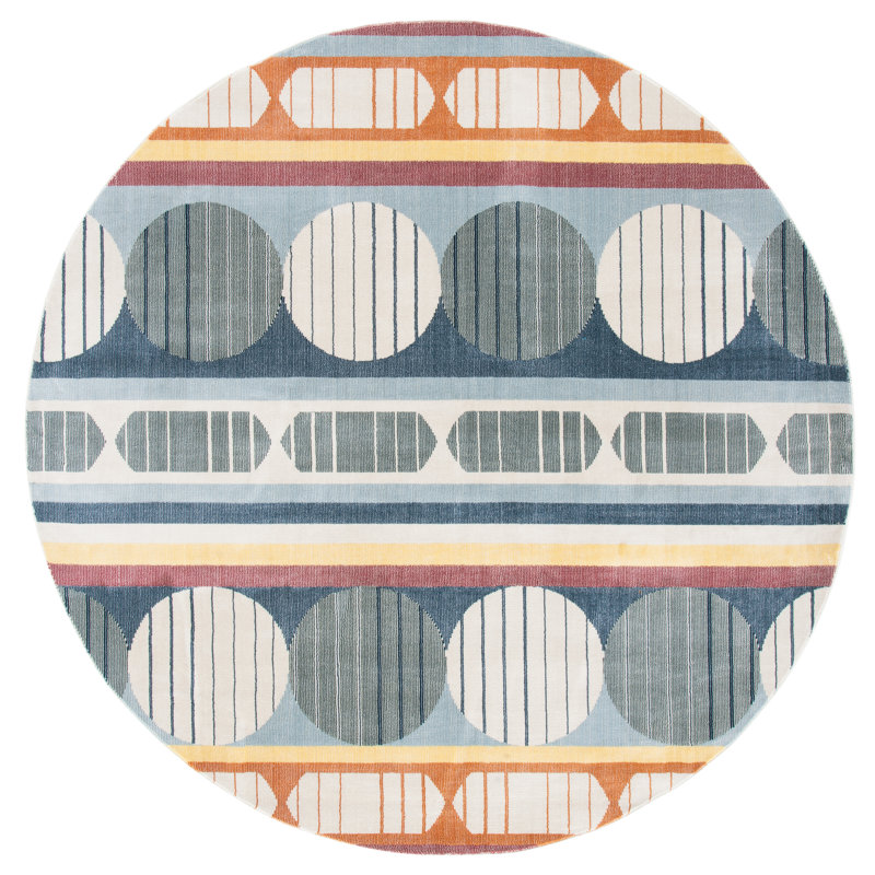 Hornbeck 300 Performance Geometric Rug, Round 6'7"