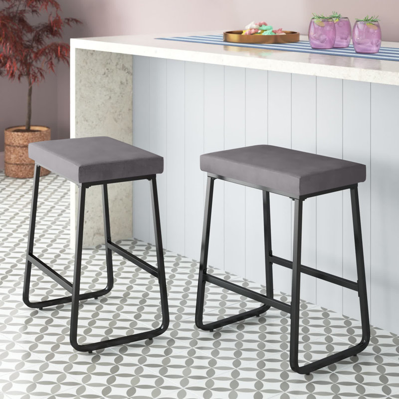 Velmon Bar Stools, Dark Gray, Counter Stool (24” Seat Height)