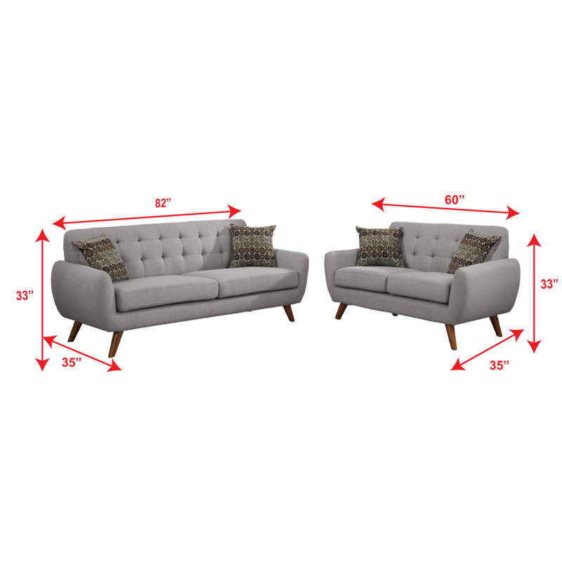2 - Piece Living Room Set, Grey
