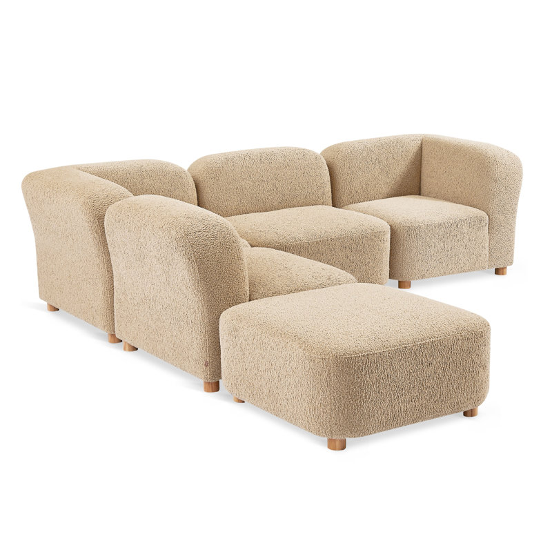 Circuit Modular 5-Pc Sectional, Himalaya Dune 100% Polyester