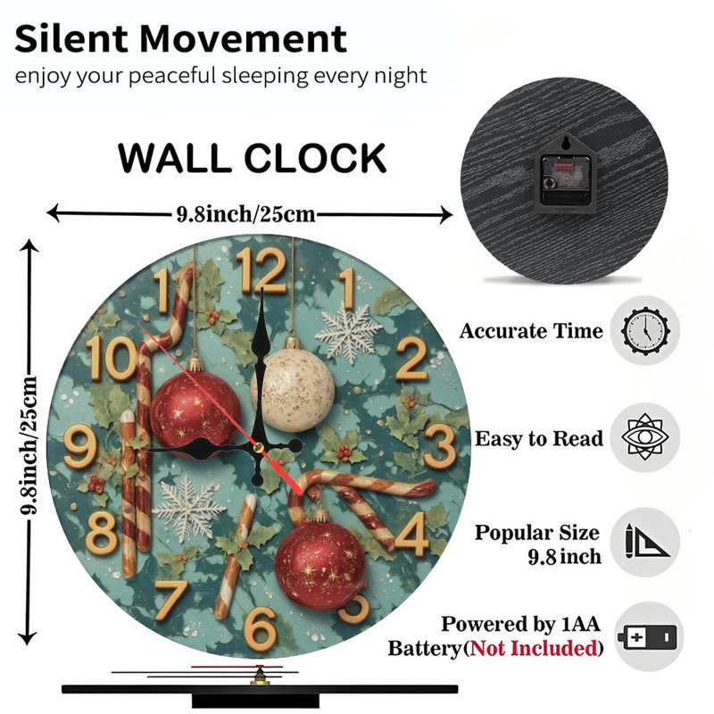 Chiffres-Noël-horloge-cadran-décor