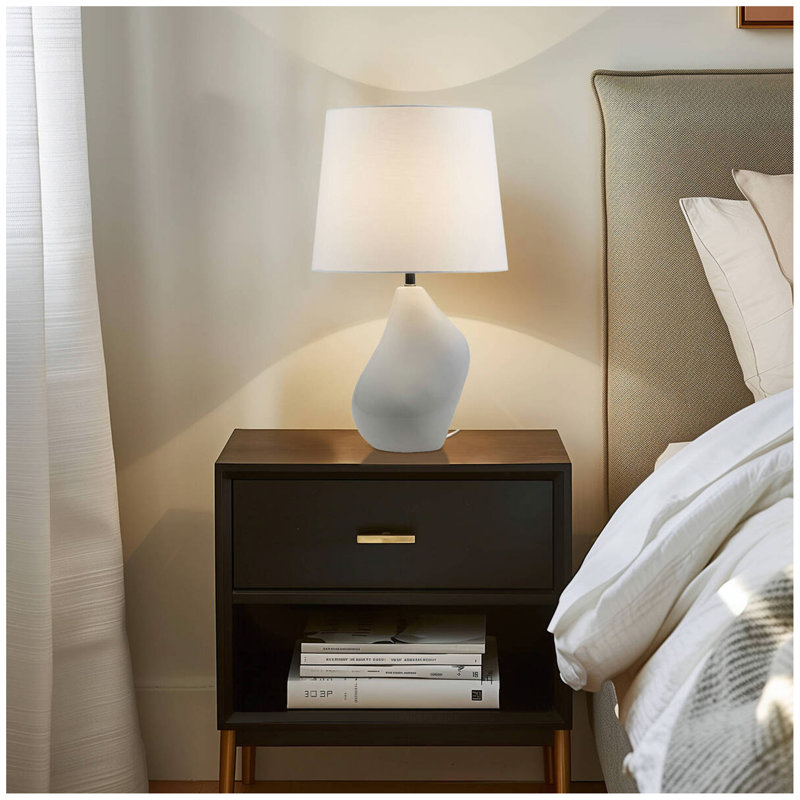 Asymmetrical Ceramic Table Lamp Grey See below