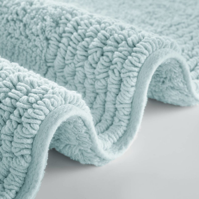Reversible 24x36" Blue 3000 Gsm 100% Cotton Bath Rug - Long Lasting And Soft Construction Touch,, Rectangle 36" L x 24" W