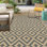 Reversible Mats, Plastic Straw Rug, Modern Area Rug, Large Floor Mat And Rug For Outdoors, RV, Patio, Backyard, Deck, Picnic, Beach, Trailer, Camping, Grey & Tan, 5' X 8'