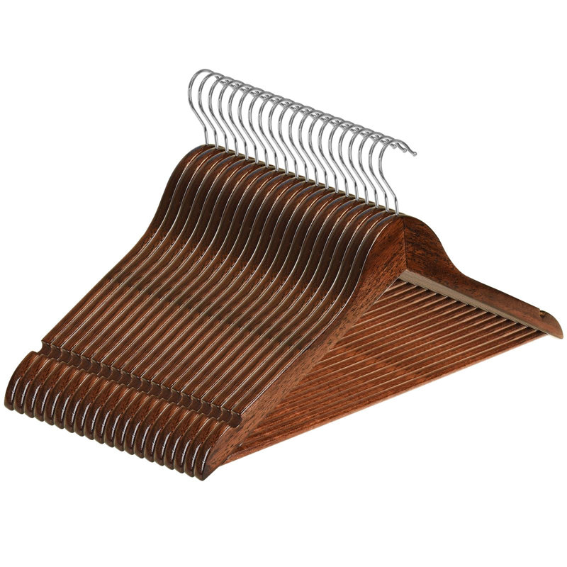 Yerkes Wood Standard Hanger for Dress/Shirt/Sweater, Brown