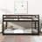 Wood Twin Over Twin Floor Bunk Bed with Ladder, Twin Size Bunk Bed for Teens, No Box Spring Needed-987985265
