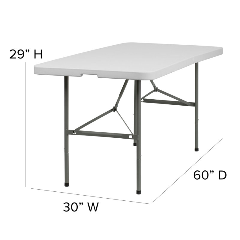 Gray Metal Rectangular Folding Table for Indoor/Outdoor Use