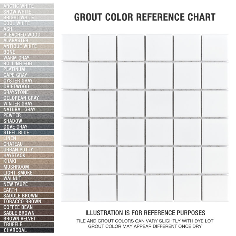 Metro Quad Matte White 11-3/4 in. x 11-3/4 in. Porcelain Mosaic Floor and Wall Tile