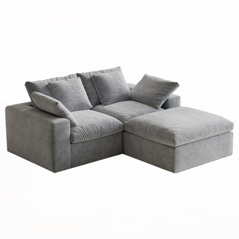 Canapé modulaire modulaire, Gris clair, H 39,37 po x l 79,13 po x P 78,74 po, 2