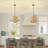 5-light Handwoven Natural Rattan Drum Chandelier