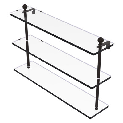 Morosini 3 Piece Metal and Glass Tiered Shelf