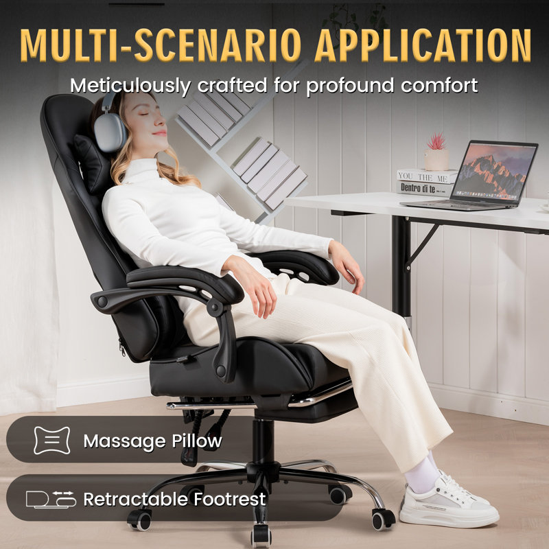 Metro Lane Adjustable Backrest-Height and Adjustable Height PC & Racing Game Chair in Black