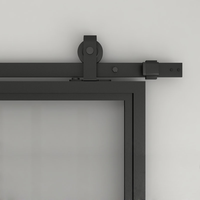 84'' Hollow Glass without Installation Hardware Kit Barn Door, 84" H x 84" W, Frosted