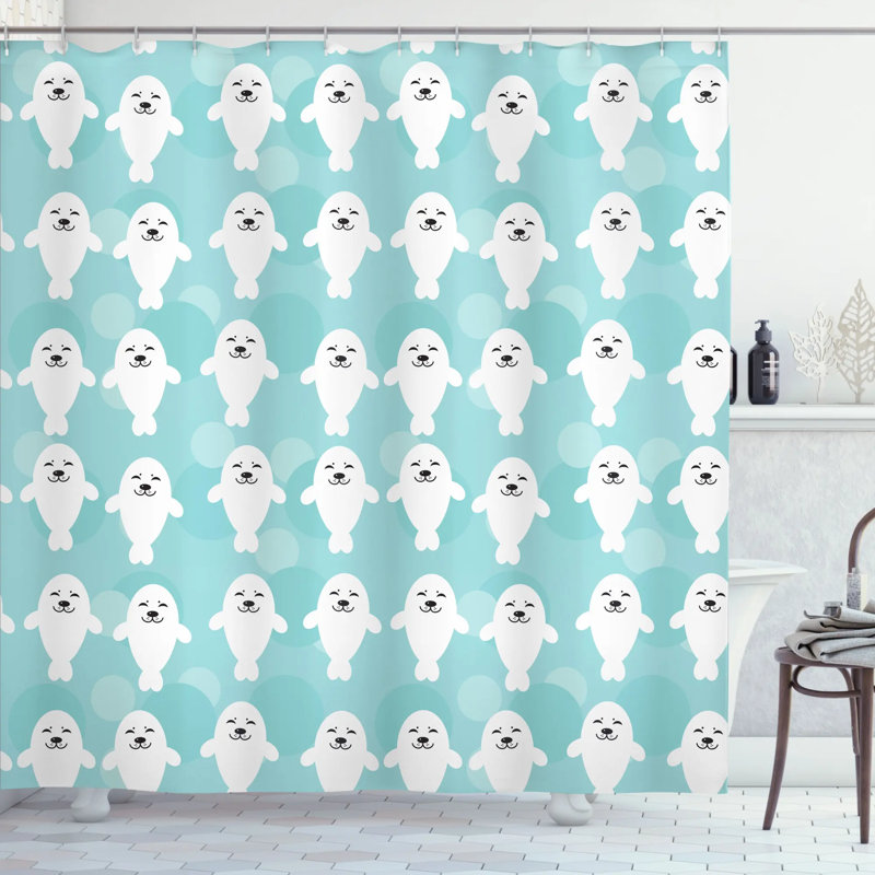 Ensemble de rideau de douche Sea Sea avec crochets, H 70 po x l 69 po