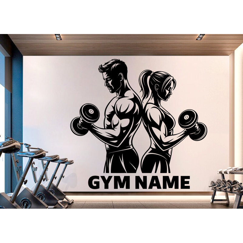 Adhésif décoratif Couple gymnase, H 35 po x l 35 po, Bleu glacier