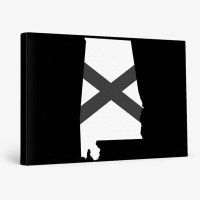 Alabama State Flag Silhouette - impression sur toile, impression sur toile