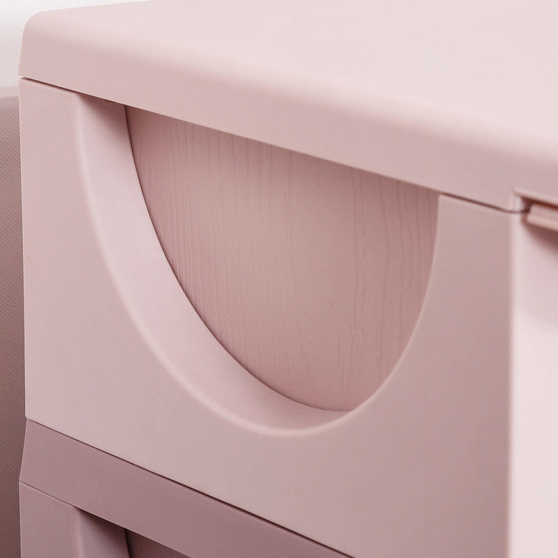Unité de rangement pour commode à 3 niveaux avec tiroirs et coffre à jouets pour chambre d'enfant, Rose