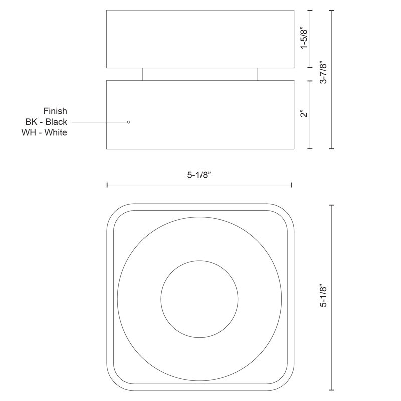 Solo 1 - Light LED Flush Mount, White 