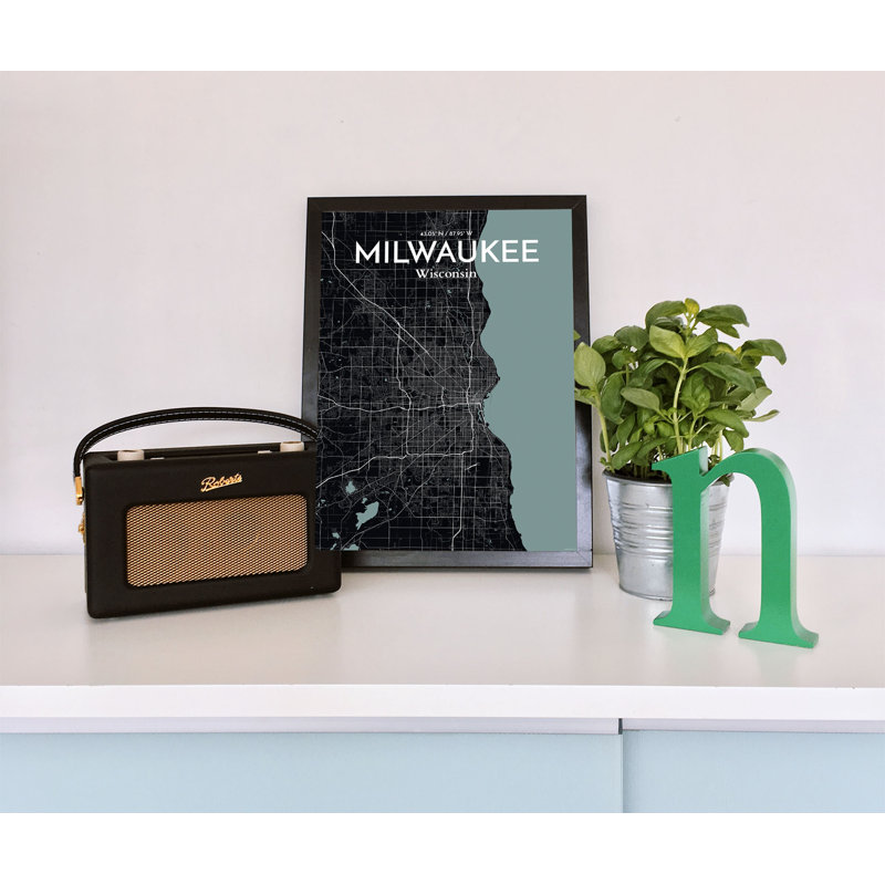 Milwaukee City Map - No Frame Print, 43.2cm H x 27.9cm W x 0.13cm D