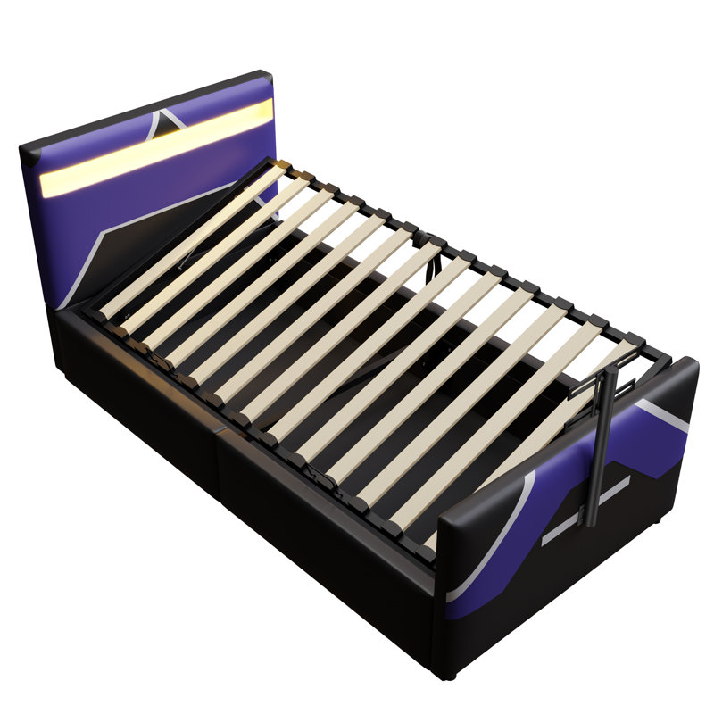 Storage Bed, Black/Blue