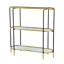 Console à 3 niveaux 48,5 x 16,5 x 50 po, tablette miroir en or noir