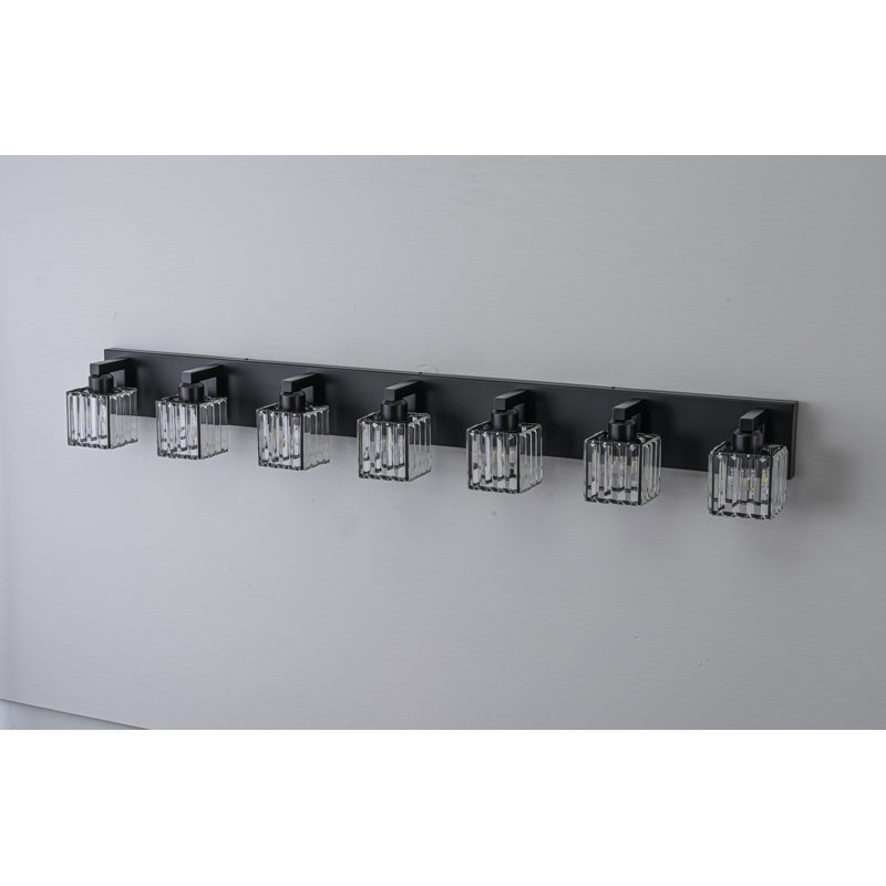 Éclairage pour meuble-lavabo à intensité variable Paislyn, 7, Noir mat