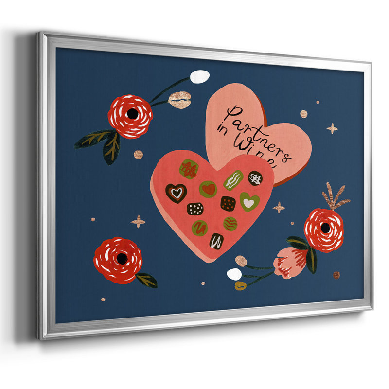 " Happy Galentine I ", Silver, 14" H x 20" W x 1.5" D