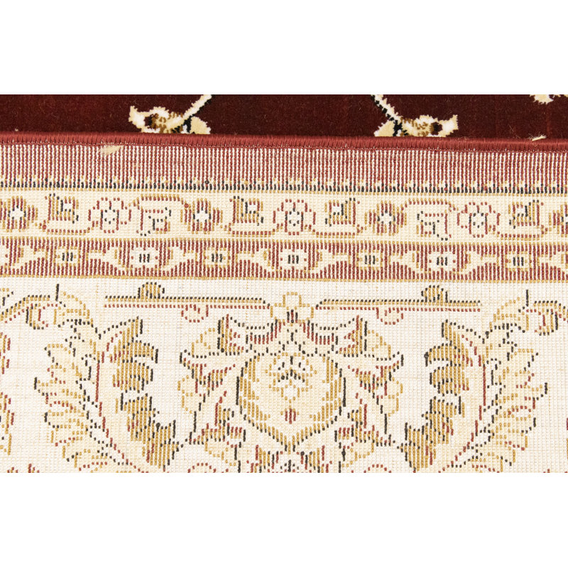 Tapis rouge traditionnel 4X6, Rectangle 4 pi 2 po x 6 pi 1 po
