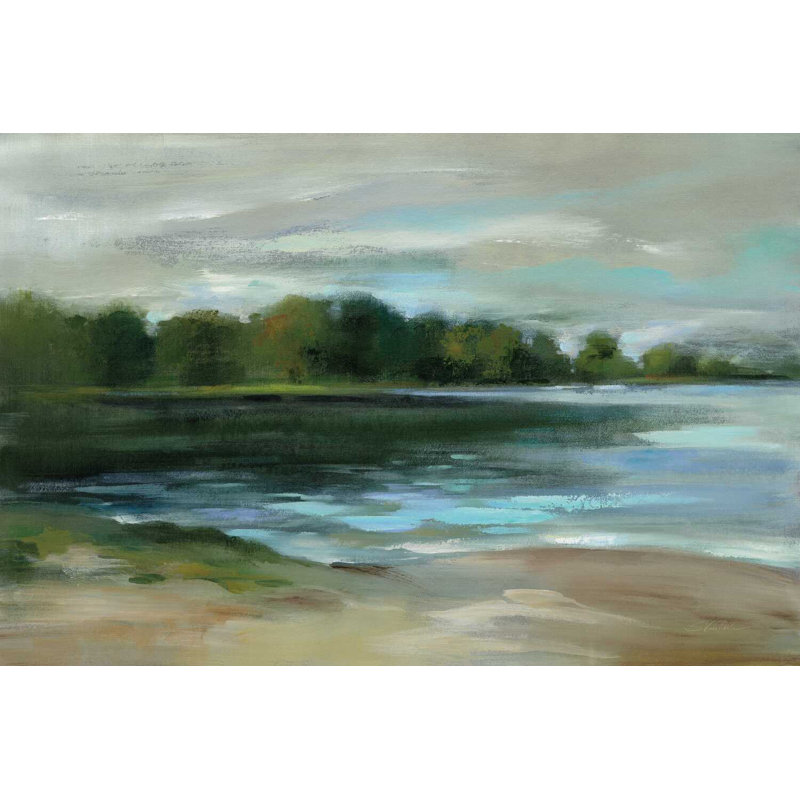 " Lake Afternoon Stillness " Painting Print, 32" H x 48" W x 1.25" D