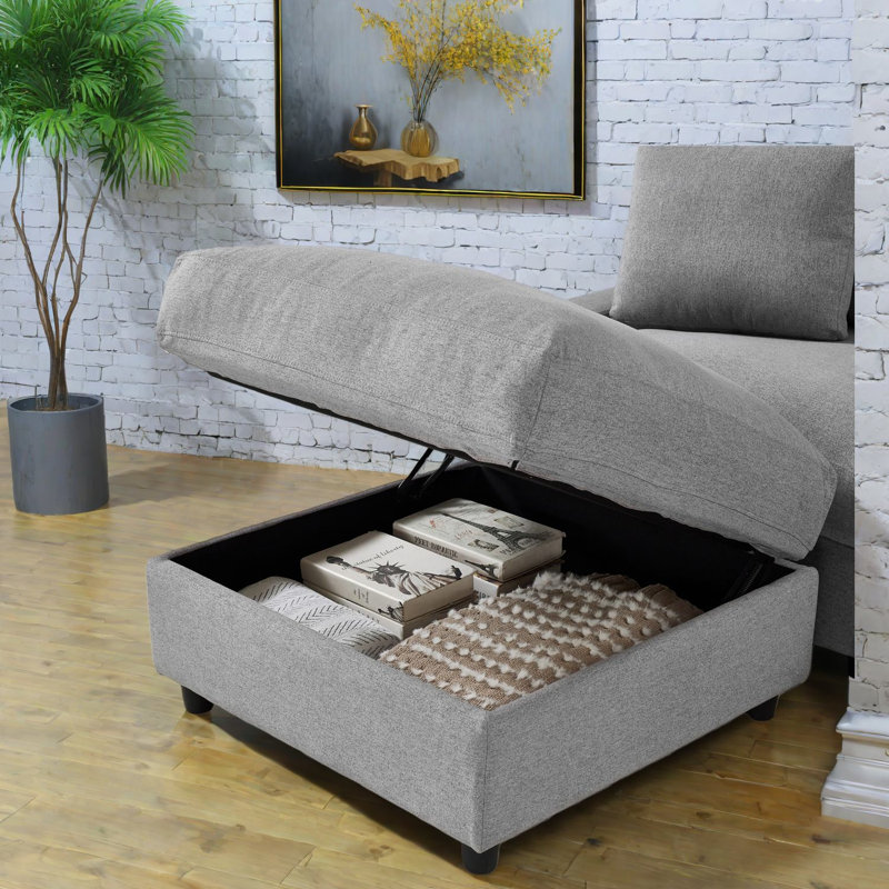 Canapé modulaire rembourré en polyester avec rangement