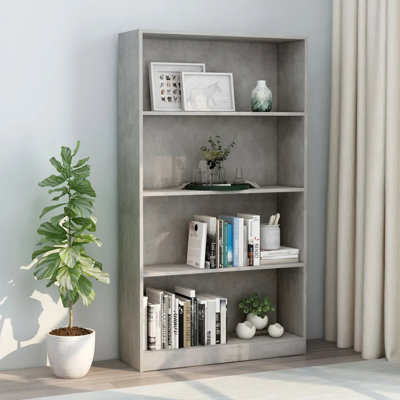 Inayah 4-Tier Book Cabinet Bookshelf BookCase Stand Storage Rack Engineered Wood