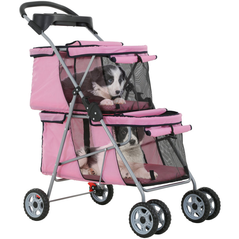 Foldable Pet Jogger Stroller, Pink