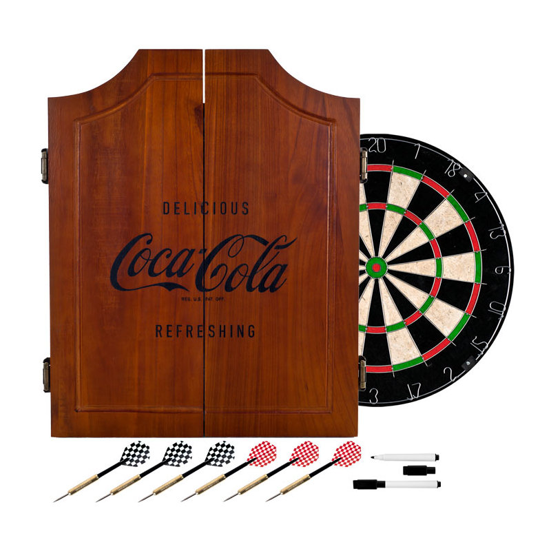 Armoire à fléchettes en bois Coca-Cola