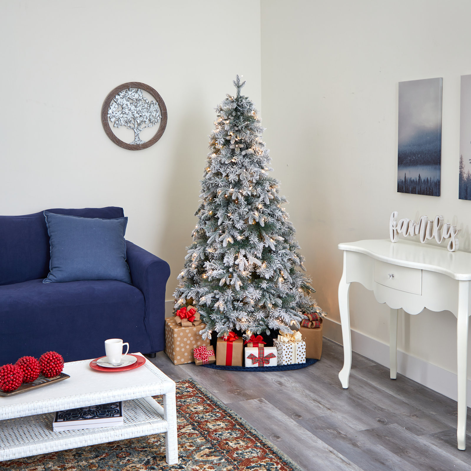 Lighted Artificial Christmas Tree, 6' H