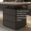 Bureau de luxe 94,49 po avec armoire à tiroirs, prises de courant intégrées sur table-129176384-129176386